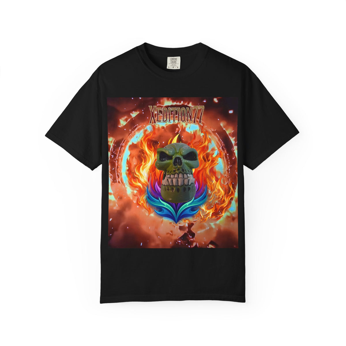 XEDITION77 Skull Flame Graphic T-Shirt