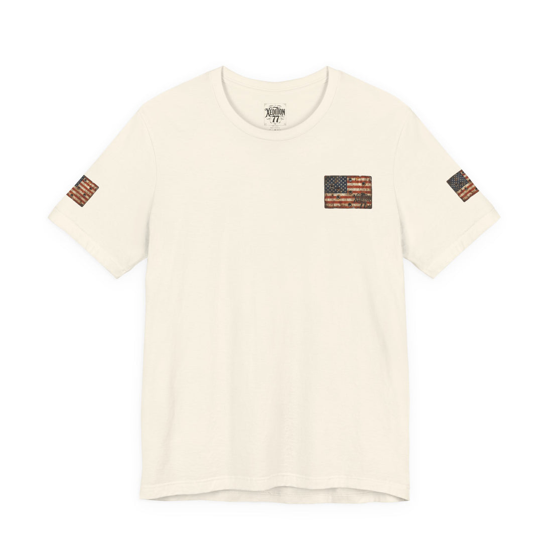 XEDITION77 "Crab Pot Life"American Flag Chest Pocket T‑Shirt
