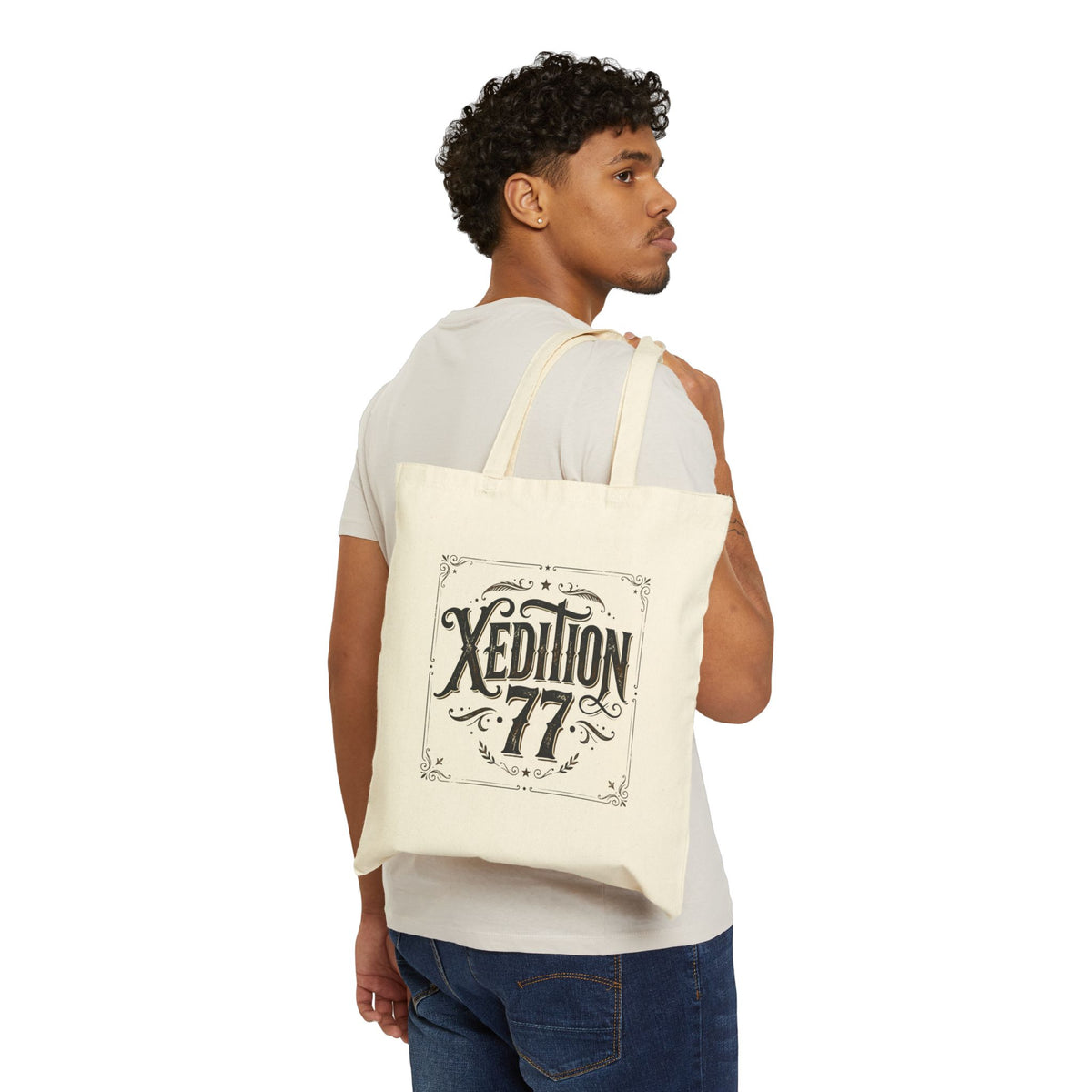 XEDITION77 Skull Flame Canvas Tote Bag