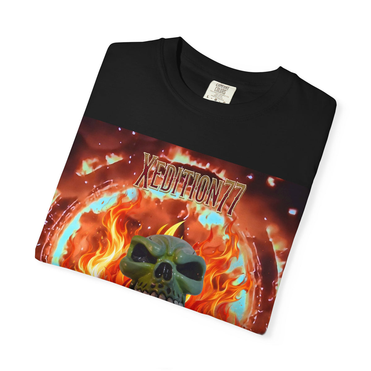 XEDITION77 Skull Flame Graphic T-Shirt