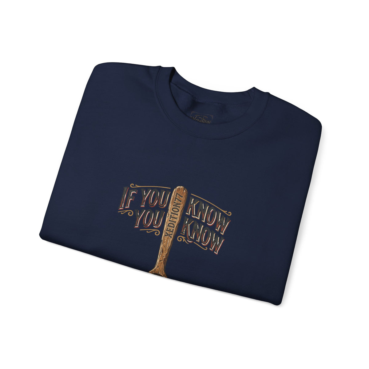 Xedition77 Crewneck Sweatshirt — “If You Know, You Know” Vintage Spoon Graphic