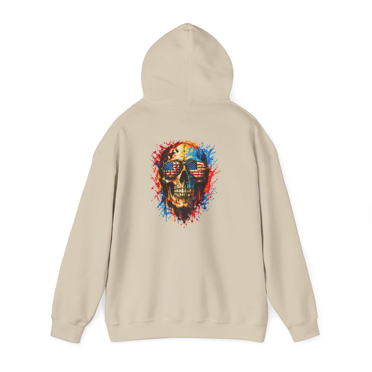 Hoodie — Small Brick American Flag Chest Print
