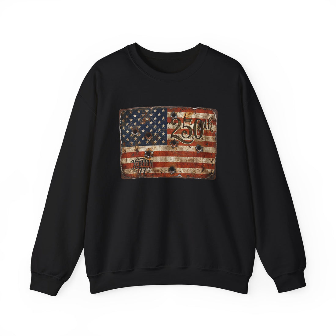 Vintage American Flag Crewneck Sweatshirt – 250th Anniversary Patriotic Design