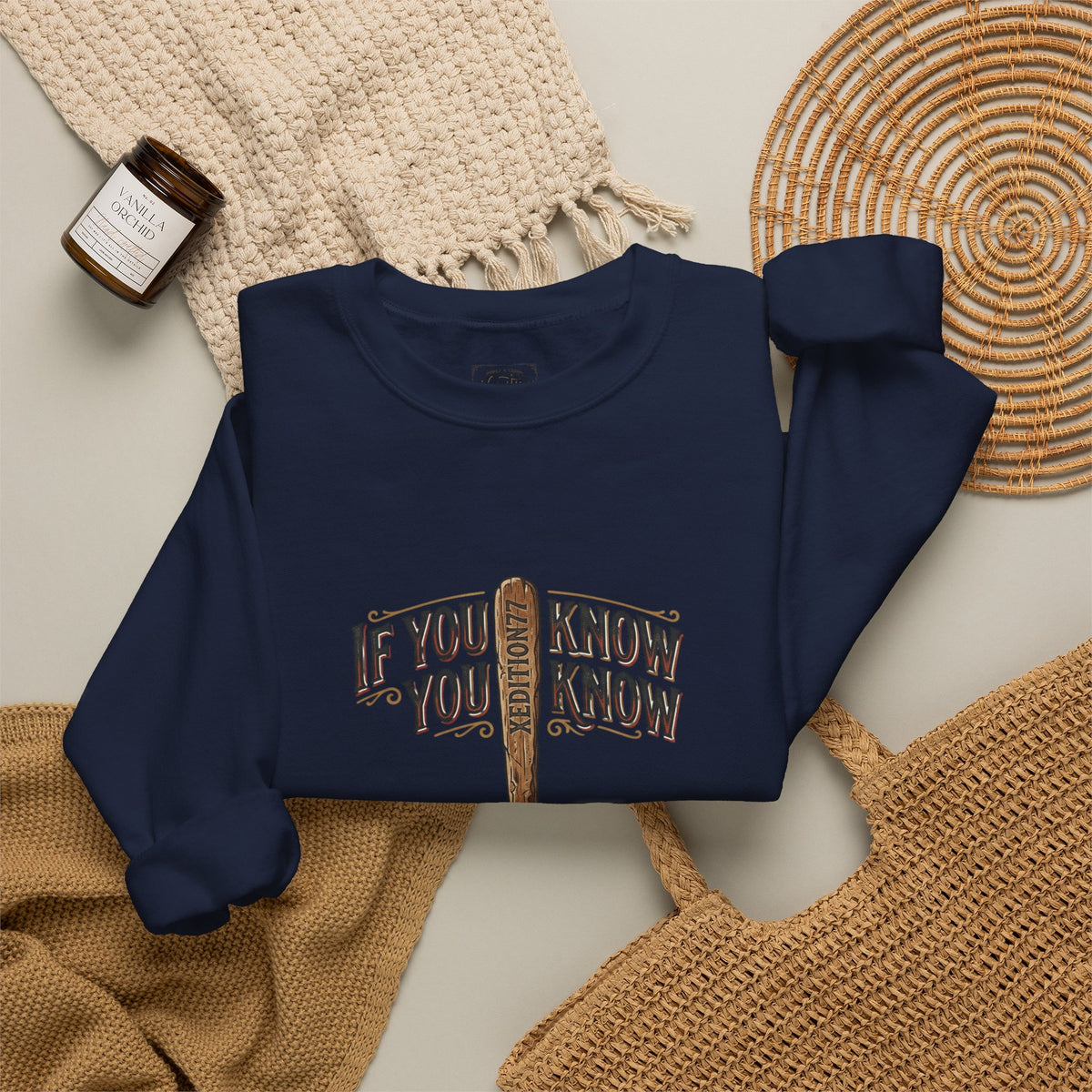 Xedition77 Crewneck Sweatshirt — “If You Know, You Know” Vintage Spoon Graphic