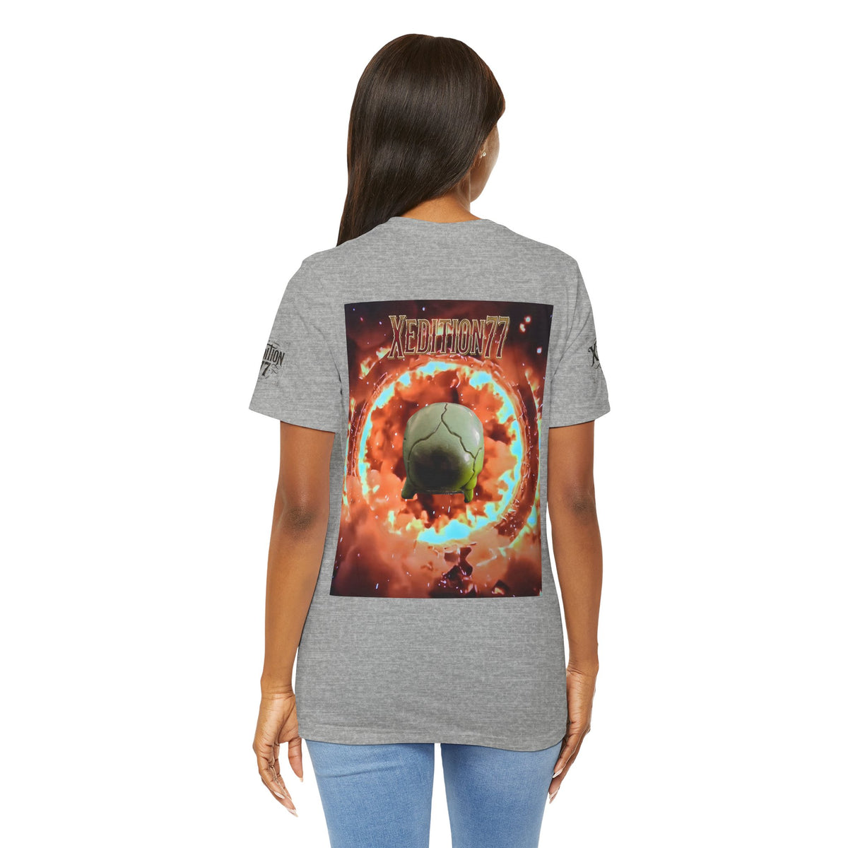 XEDITION77 Flaming Skull Graphic Tee