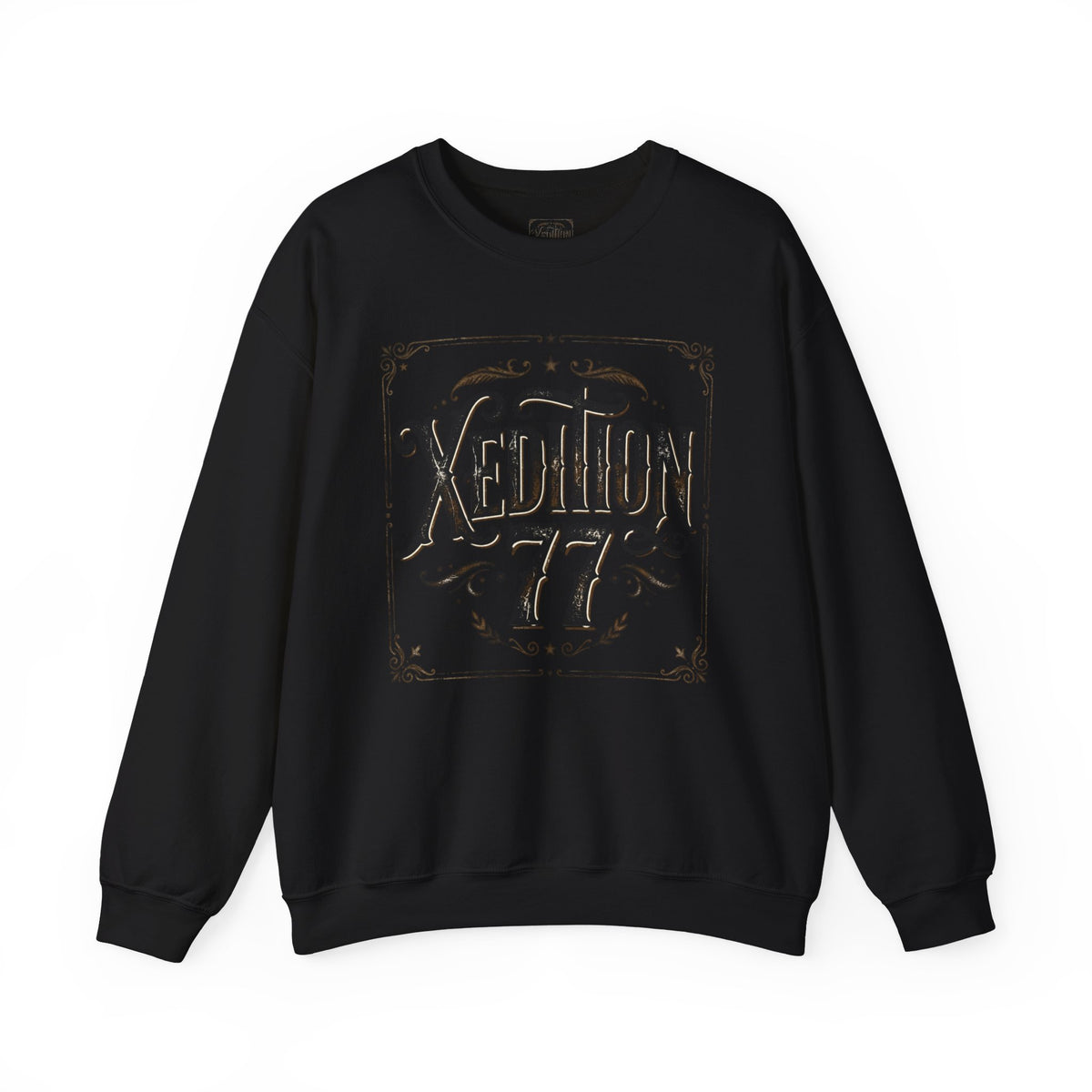 Xedition 77 Crewneck Sweatshirt — Vintage Lettering Graphic Pullover