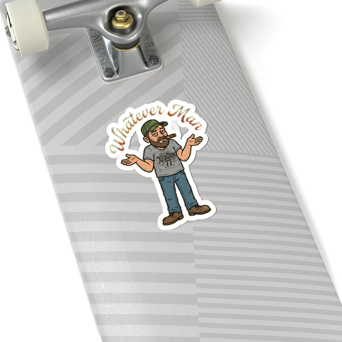 "Xedition77"Whatever Man Cut Sticker — Mr.Blunt Decal for Laptops, Water Bottles & Gear