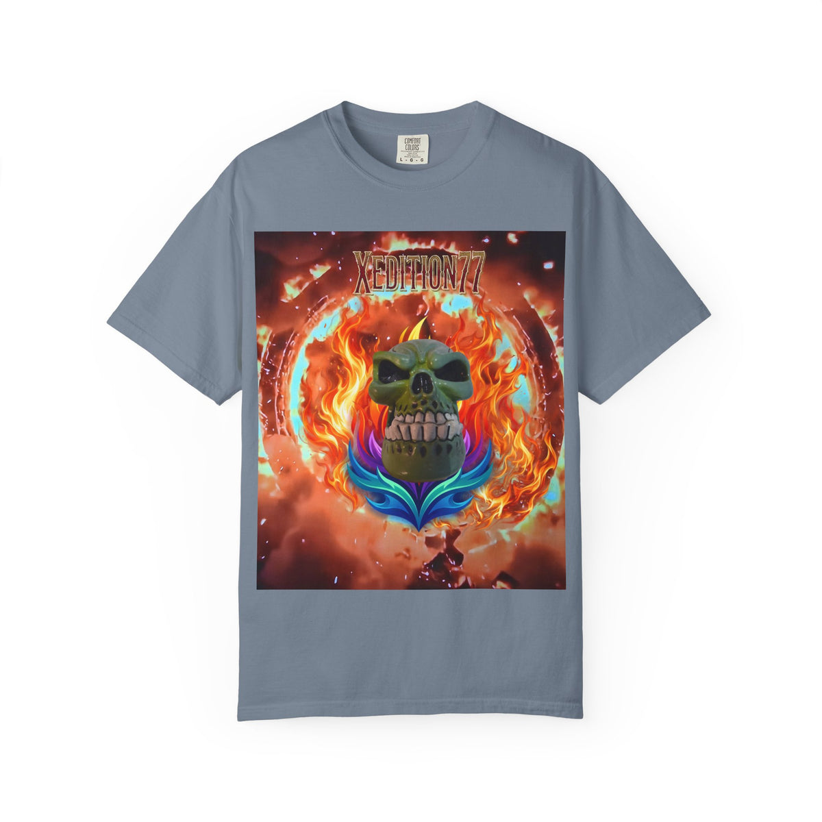 XEDITION77 Skull Flame Graphic T-Shirt