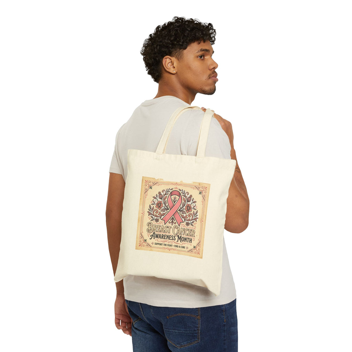 "Breast cancer awareness" Help Save Our Milk Canvas Tote Bag