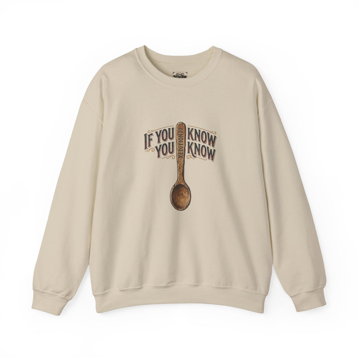 Xedition77 Crewneck Sweatshirt — “If You Know, You Know” Vintage Spoon Graphic