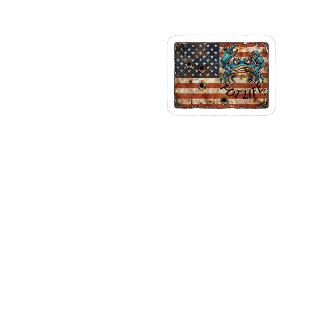 Xedition77 Crab "POT" LIFE American Flag Cut Sticker