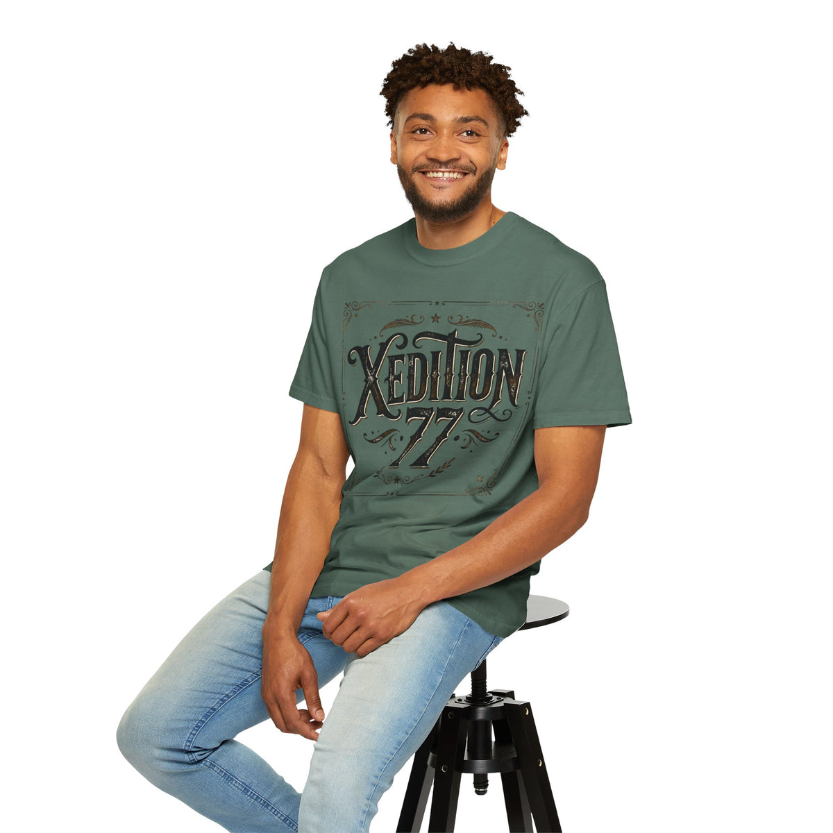 Xedition 77 Vintage Flag Tee — Distressed American Flag Design