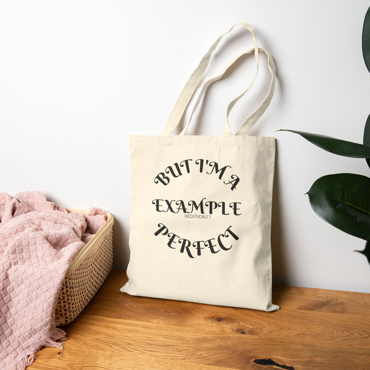 Canvas Tote Bag — "But I&
