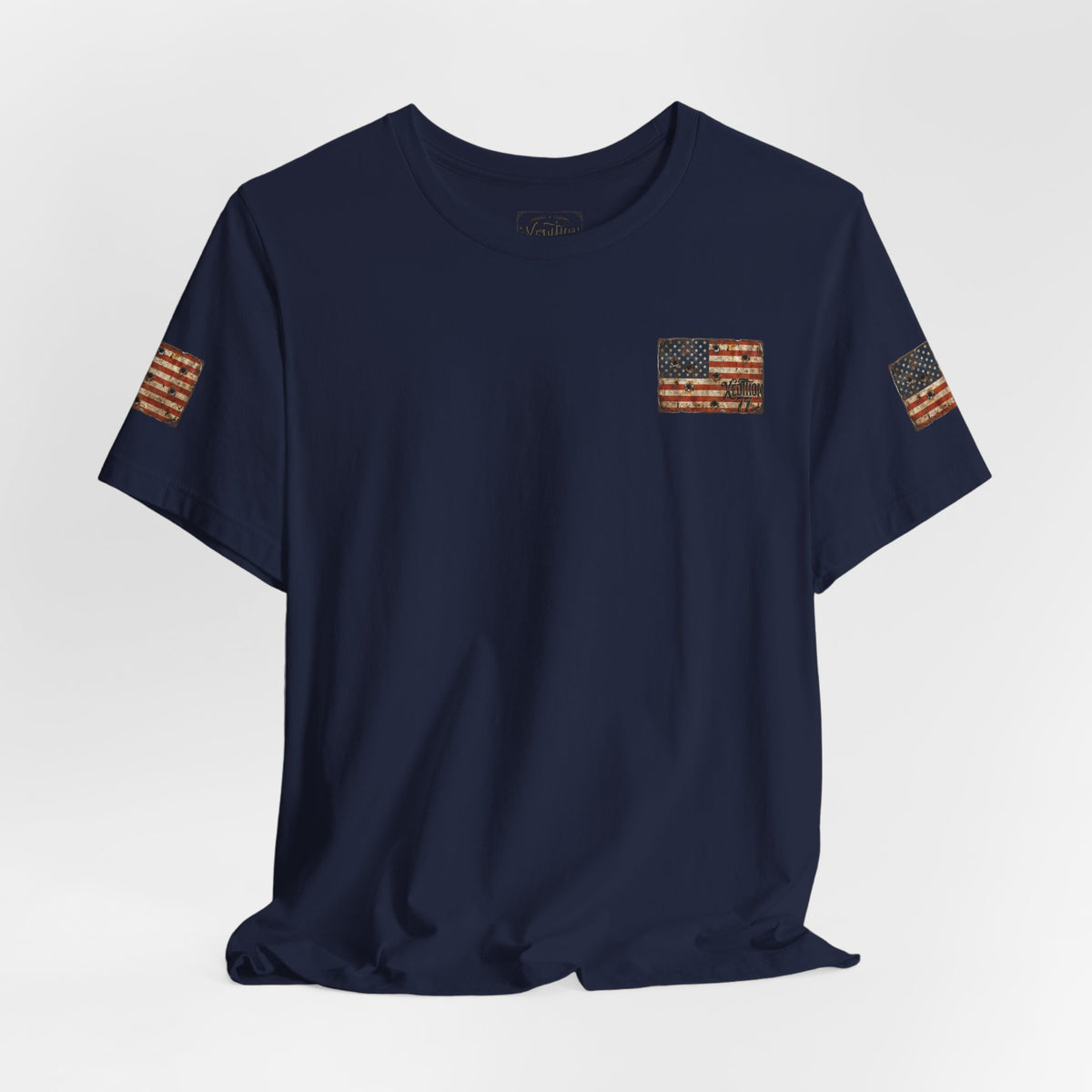 XEDITION77 "Crab Pot Life"American Flag Chest Pocket T‑Shirt