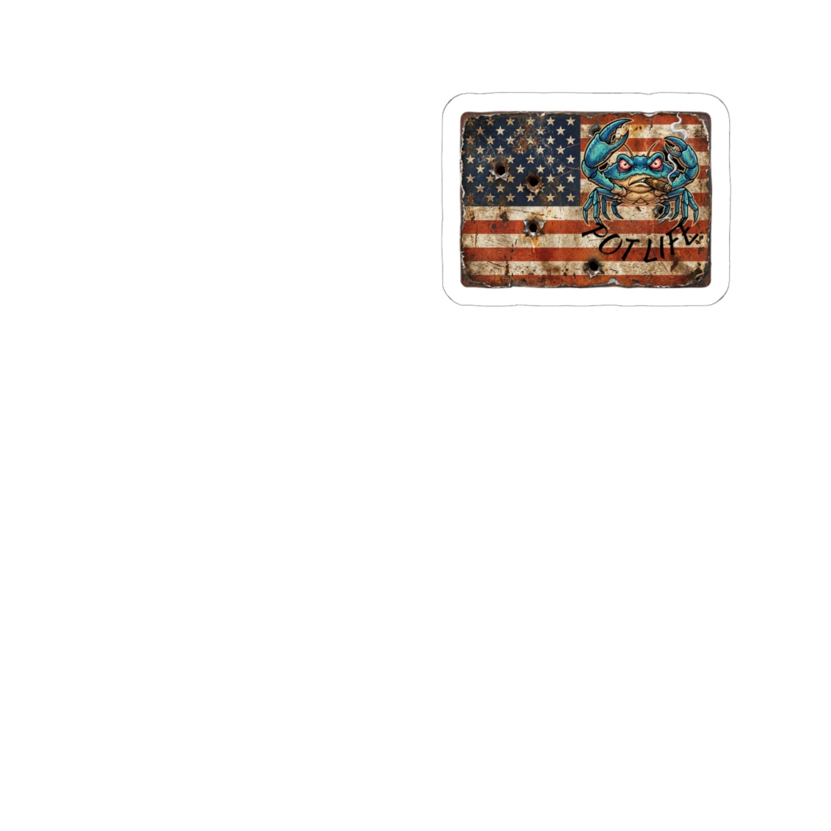 Xedition77 Crab "POT" LIFE American Flag Cut Sticker