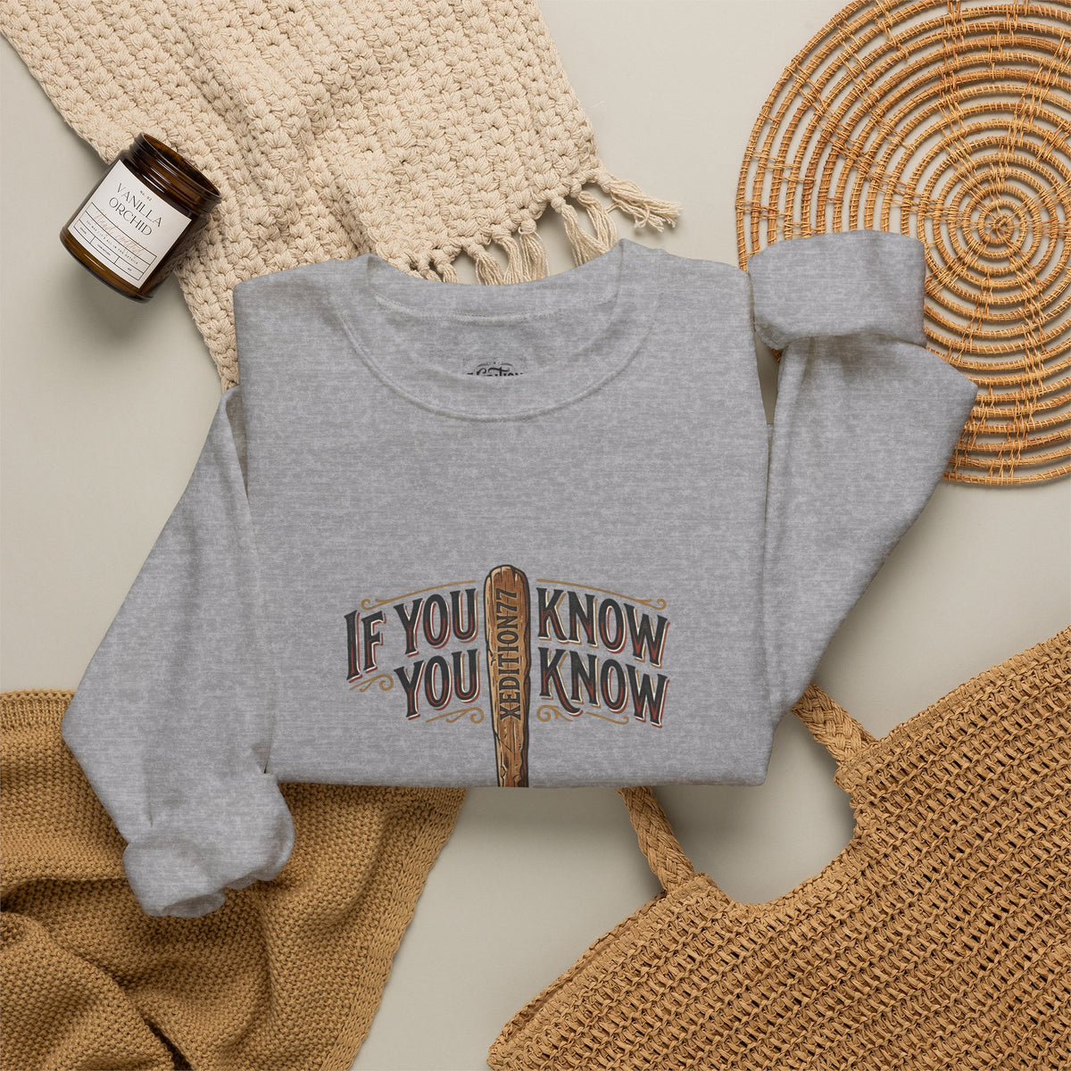 Xedition77 Crewneck Sweatshirt — “If You Know, You Know” Vintage Spoon Graphic