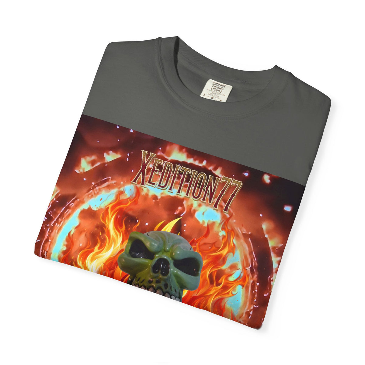 XEDITION77 Skull Flame Graphic T-Shirt
