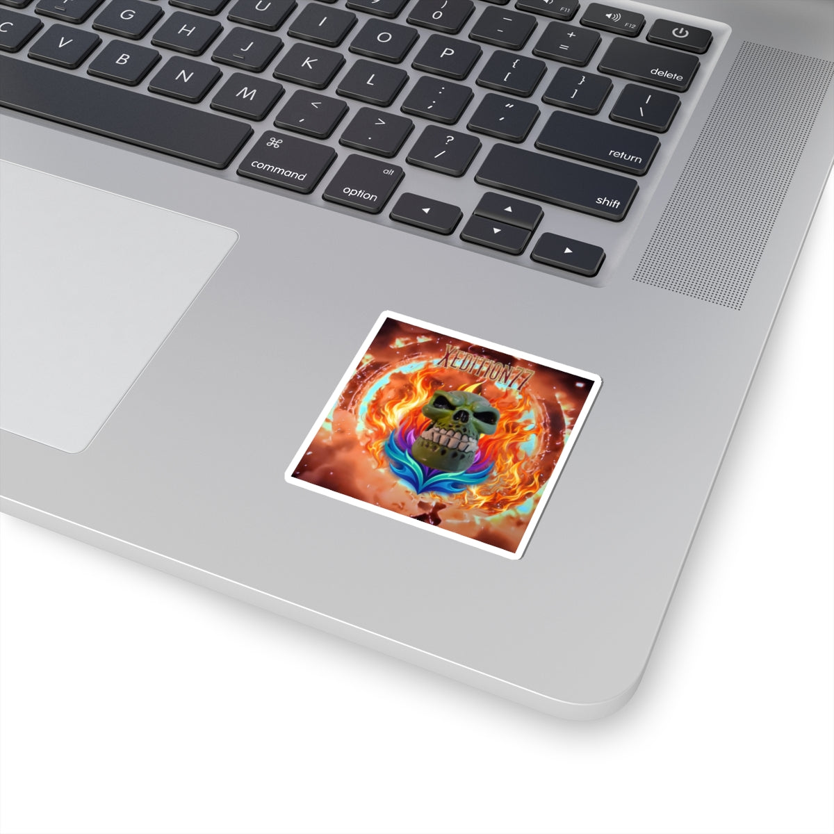 Flaming Skull Cut Sticker — Xedition77 Graphic Decal