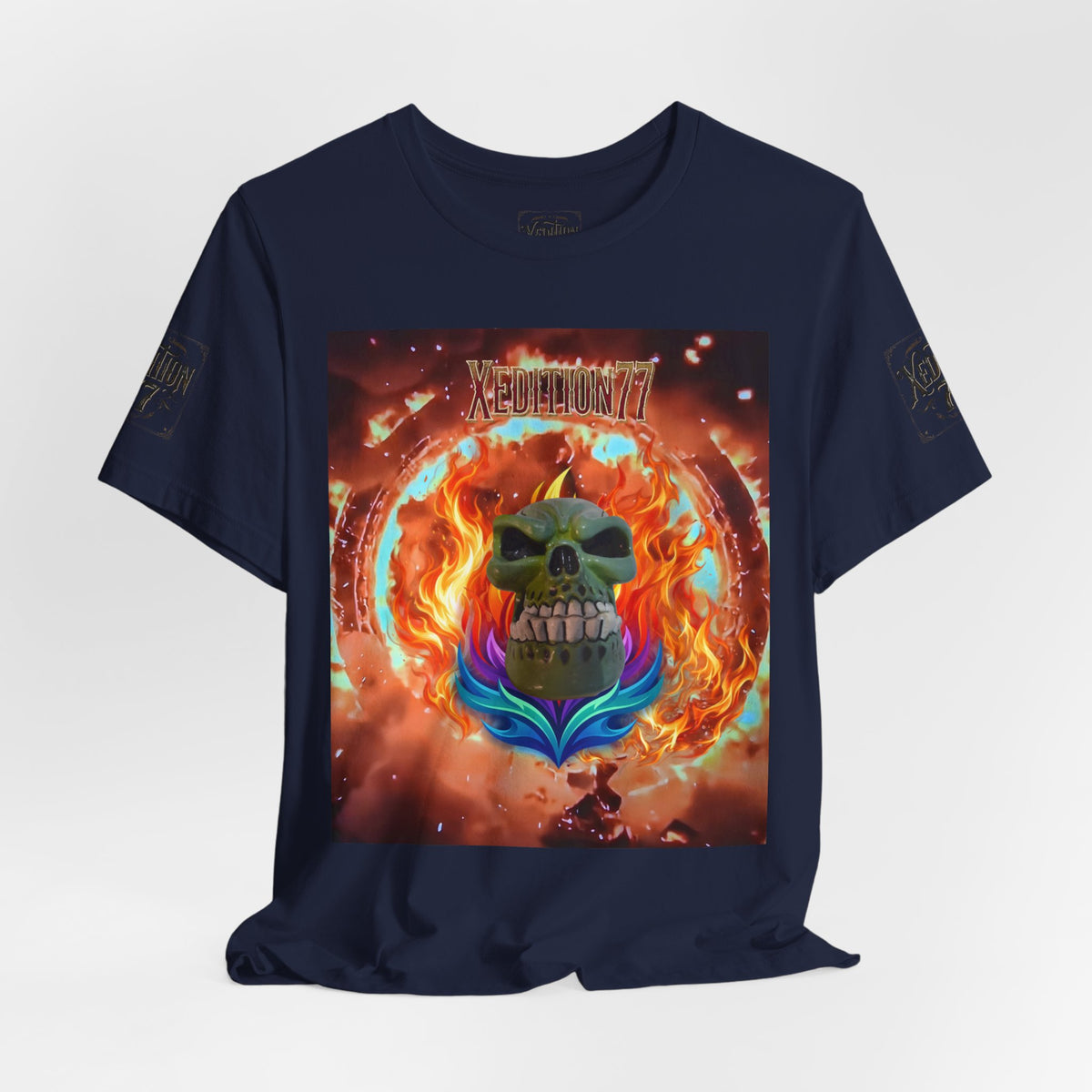 XEDITION77 Flaming Skull Graphic Tee