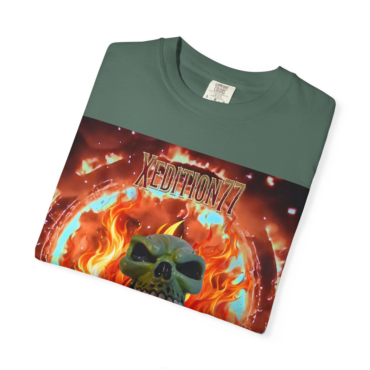 XEDITION77 Skull Flame Graphic T-Shirt