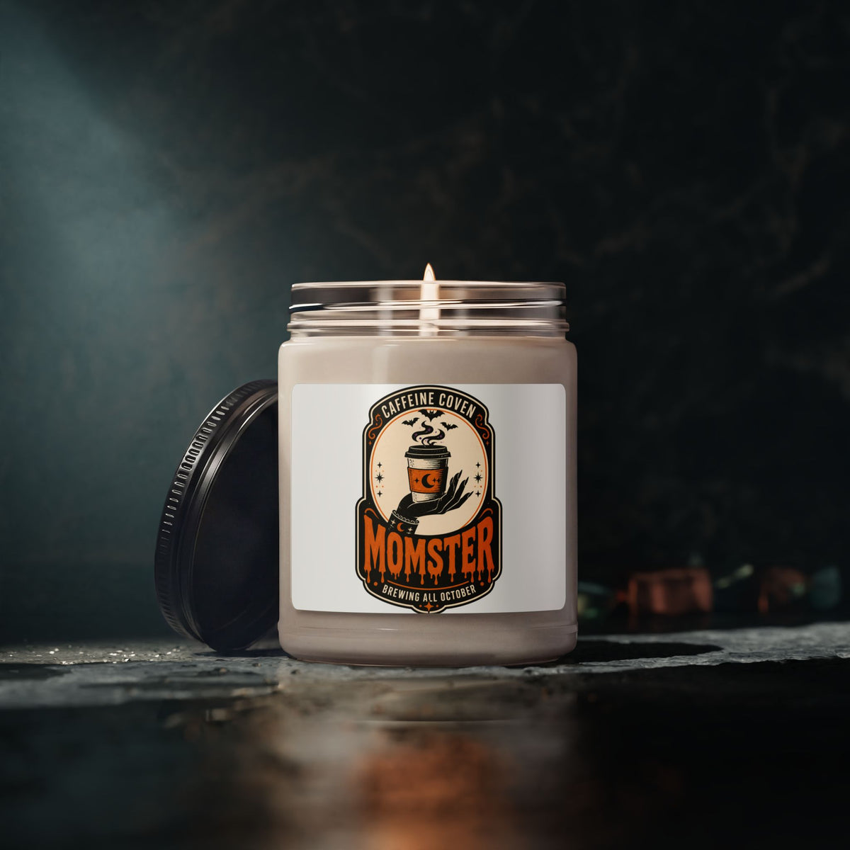 Momster Halloween Soy Candle, Pumpkin Spice Scent | Mom Momster Candle