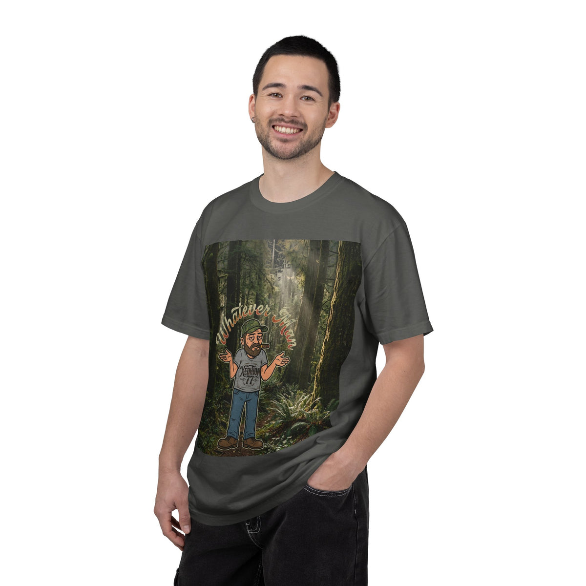 " Xedition77 "Whatever, Man T‑Shirt Mr.Blunt Cartoon Guy Graphic Tee with &