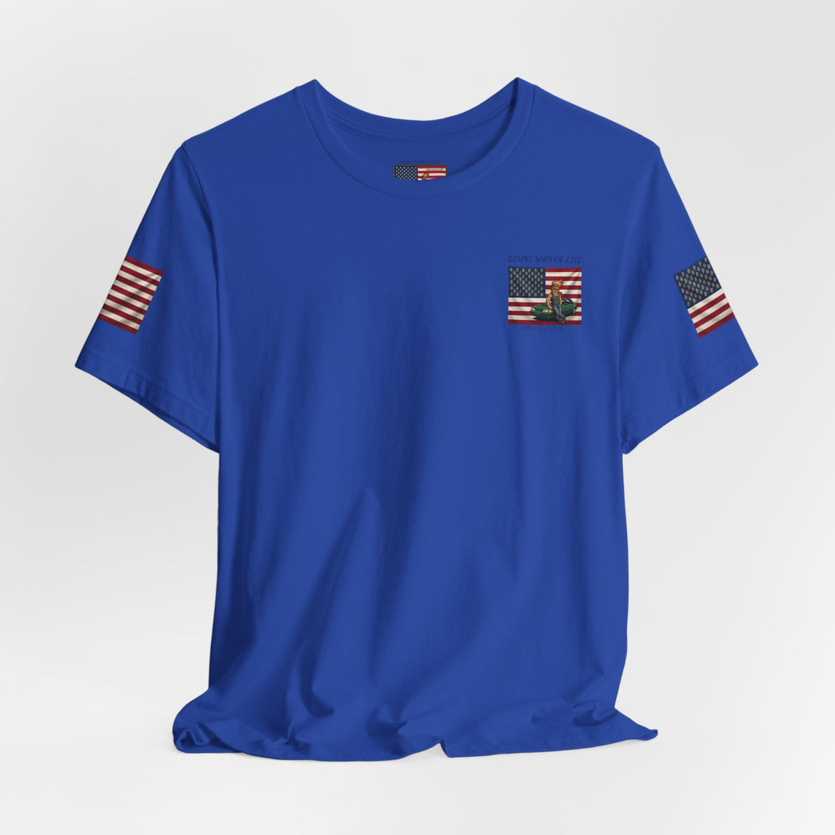 MR.Blunt/Blunt Way of Life American Flag Muscle Car Illustration Tee