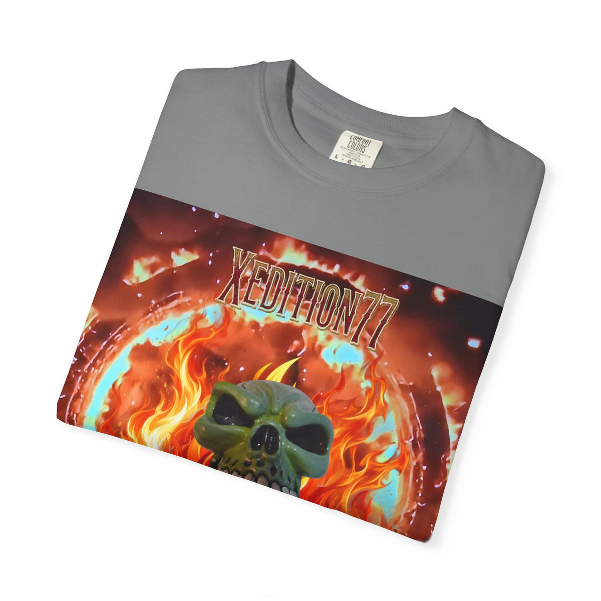 XEDITION77 Skull Flame Graphic T-Shirt