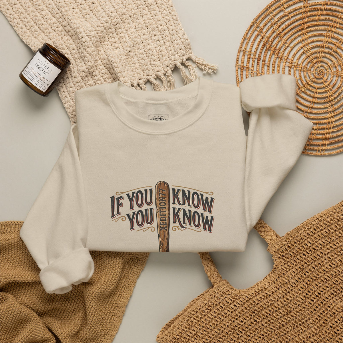 Xedition77 Crewneck Sweatshirt — “If You Know, You Know” Vintage Spoon Graphic