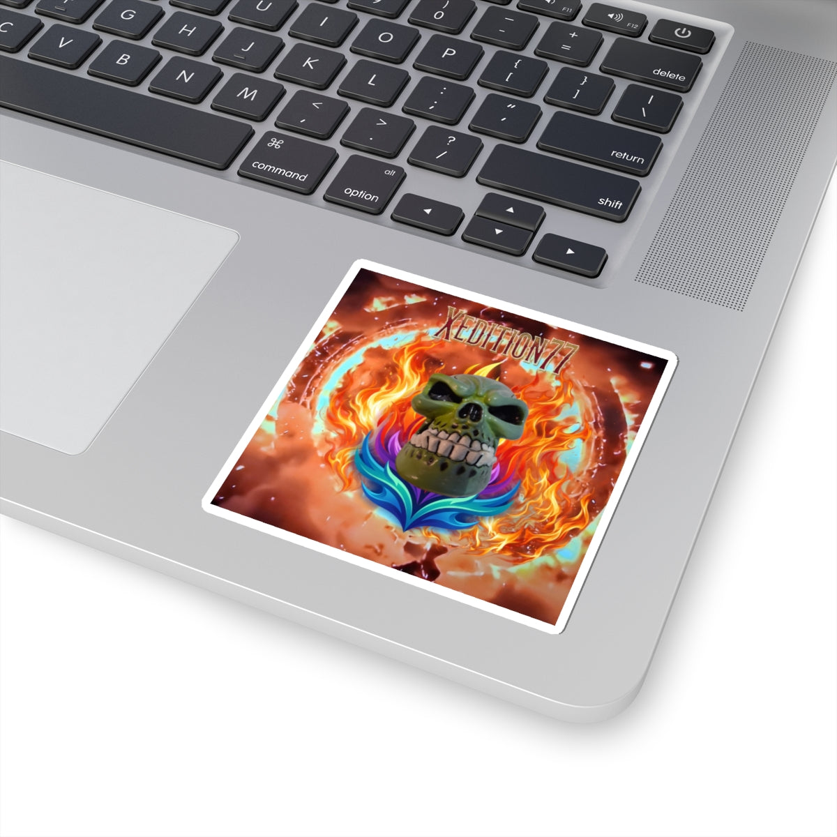 Flaming Skull Cut Sticker — Xedition77 Graphic Decal