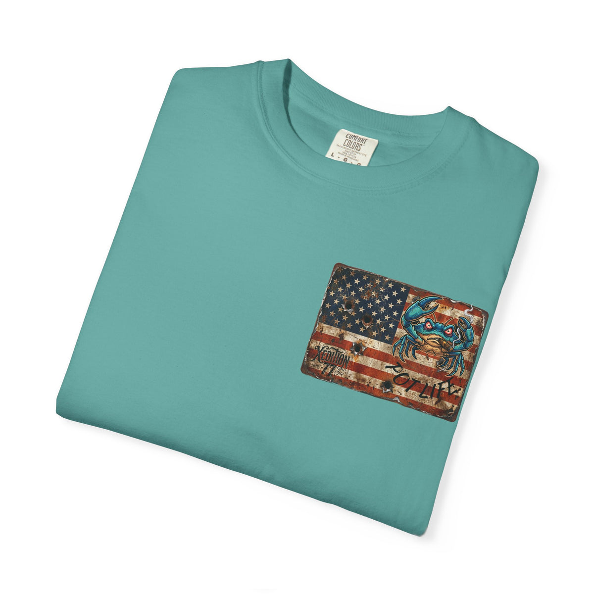 Xedition77 GUINEA VA.Blue Crab Shack T-Shirt Coastal Fishing Dock Graphic Tee