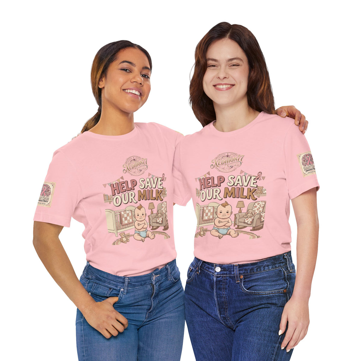 "Breast cancer awareness" Help Save Our Milk Baby Tee