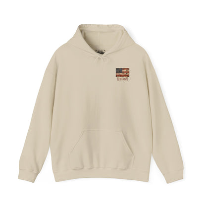 Hoodie — Small Brick American Flag Chest Print
