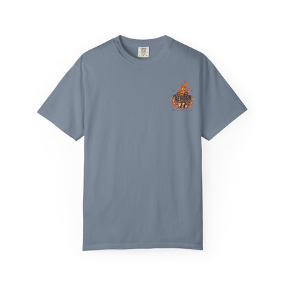 "Xedition77  Flaming Skull Graphic Tee   Back Print