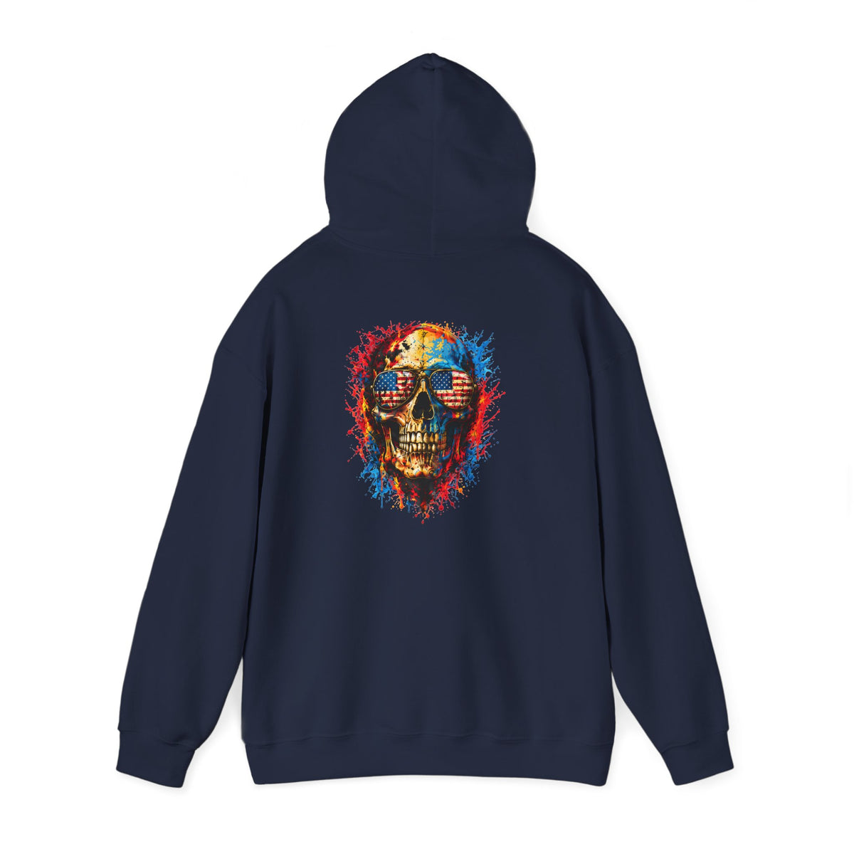 Hoodie — Small Brick American Flag Chest Print