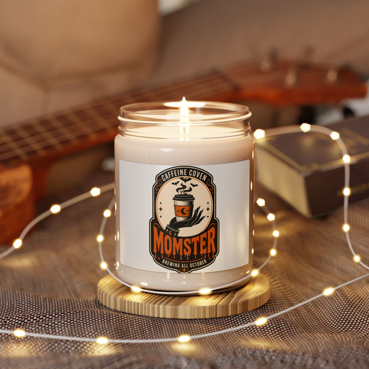 Momster Halloween Soy Candle, Pumpkin Spice Scent | Mom Momster Candle
