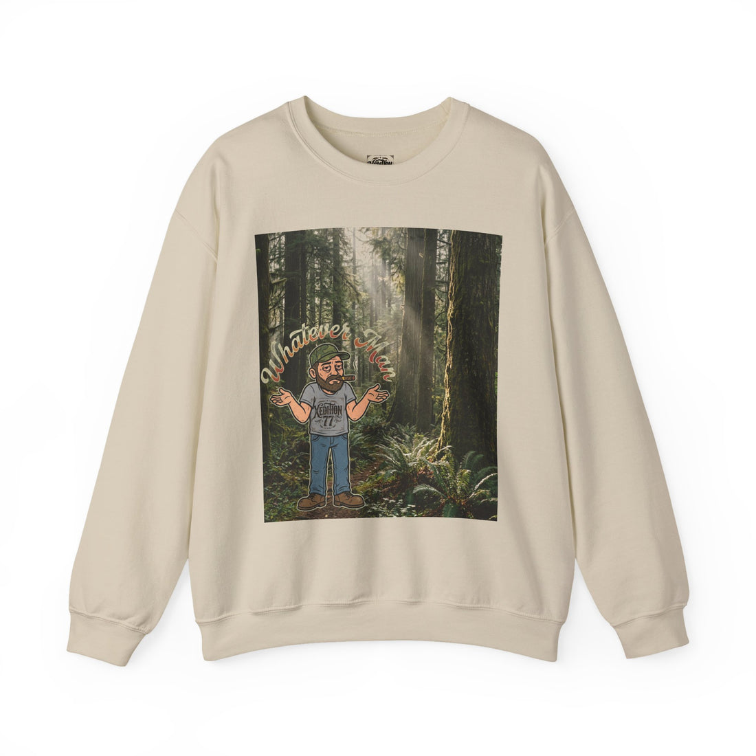 "Xedition77"Whatever Man Crewneck Sweatshirt  Mr.Blunt Casual Graphic Pullover for Men