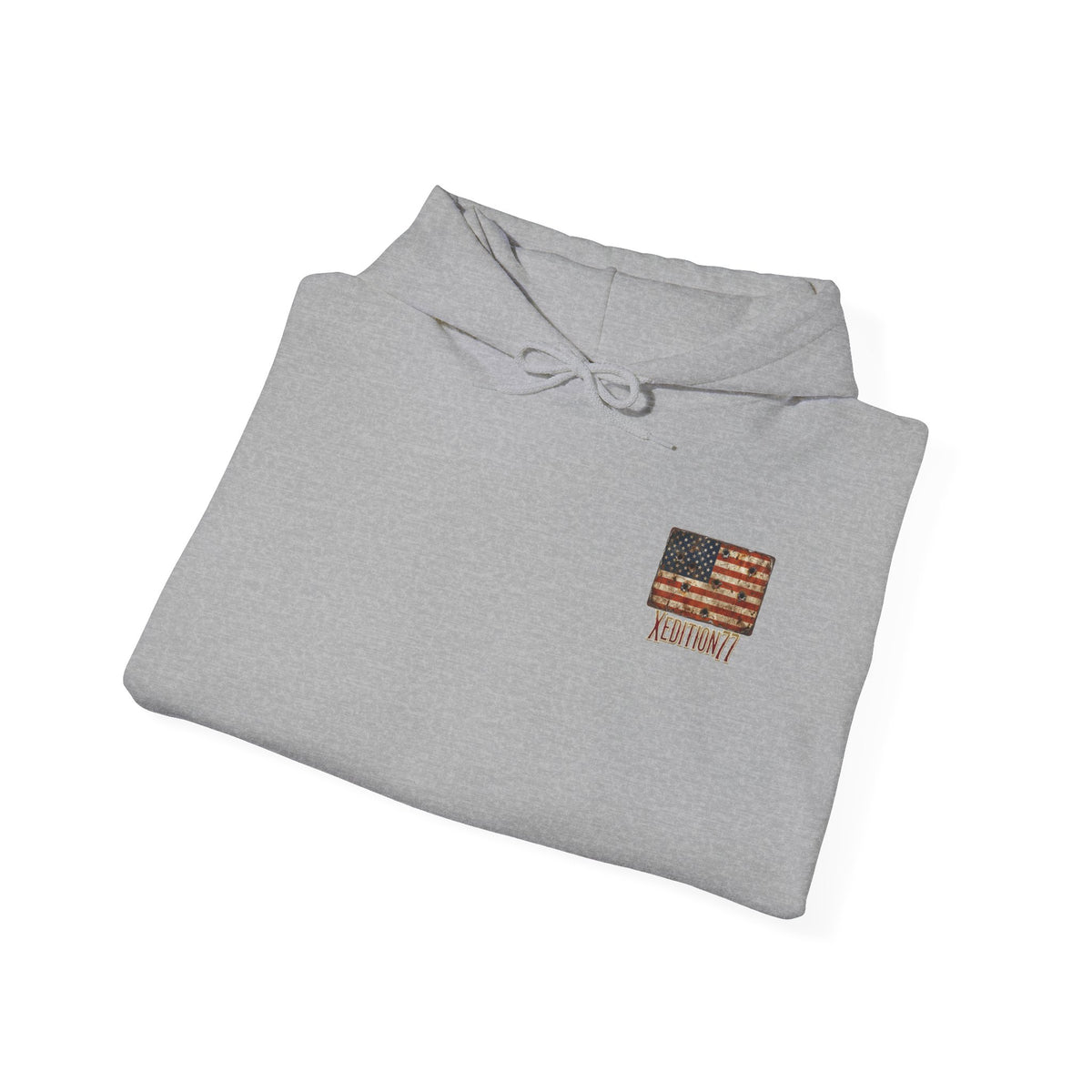 Hoodie — Small Brick American Flag Chest Print