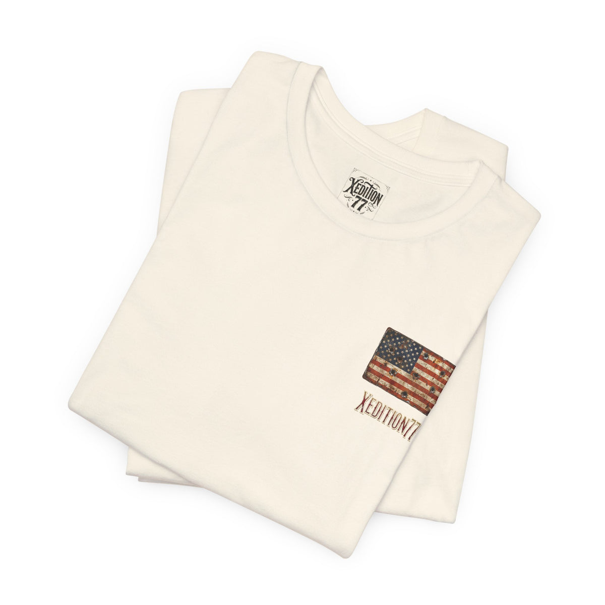 American Flag Pocket T‑Shirt — Rustic USA Patriot Tee with ‘All Veterans’ Text