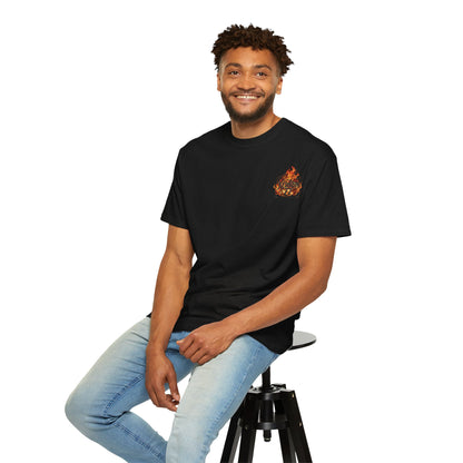 "Xedition77  Flaming Skull Graphic Tee   Back Print