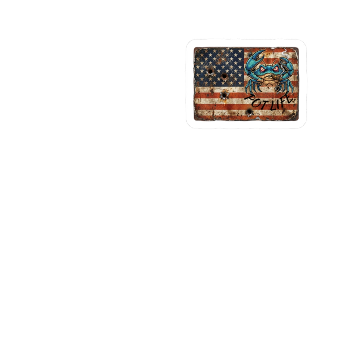Xedition77 Crab "POT" LIFE American Flag Cut Sticker