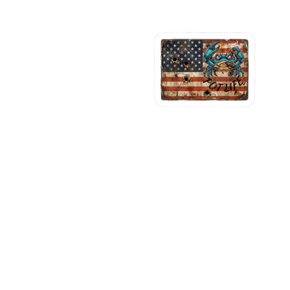Xedition77 Crab "POT" LIFE American Flag Cut Sticker