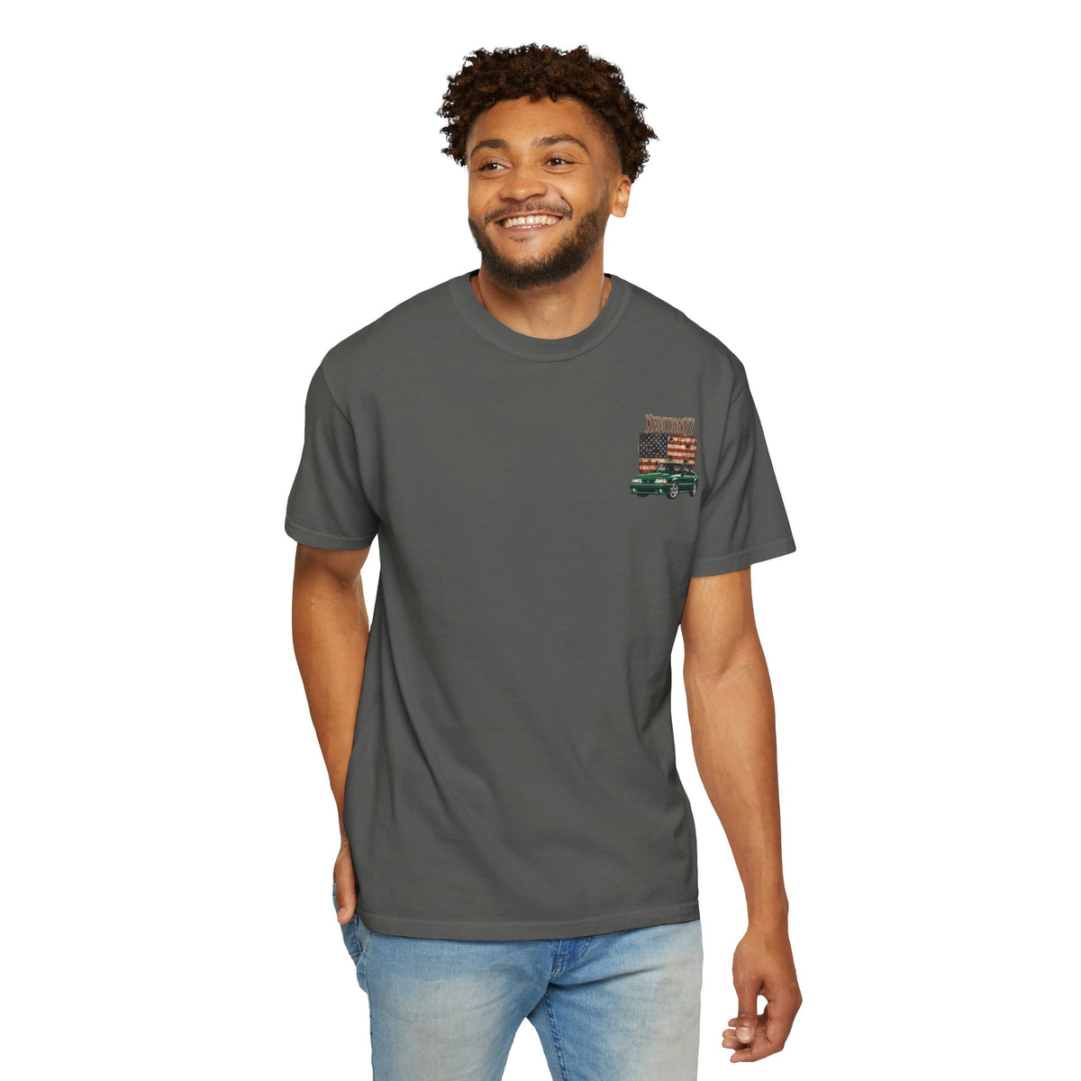 Mr. Blunt Way of Life T-Shirt - Vintage Truck &amp; American Flag Graphic