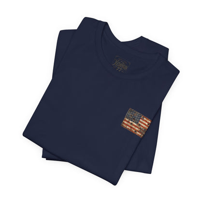 XEDITION77 "Crab Pot Life"American Flag Chest Pocket T‑Shirt