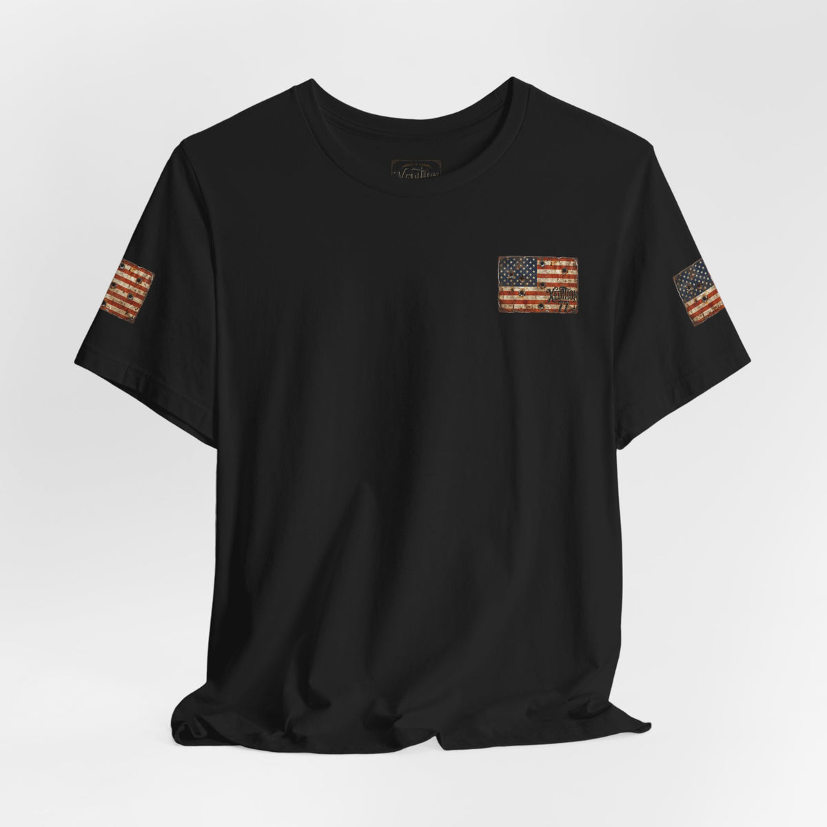 XEDITION77 "Crab Pot Life"American Flag Chest Pocket T‑Shirt