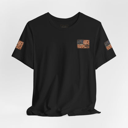 XEDITION77 "Crab Pot Life"American Flag Chest Pocket T‑Shirt