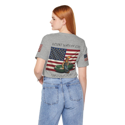MR.BLUNT WAY OF LIFE Patriotic  Graphic Tee — American Flag Car Design
