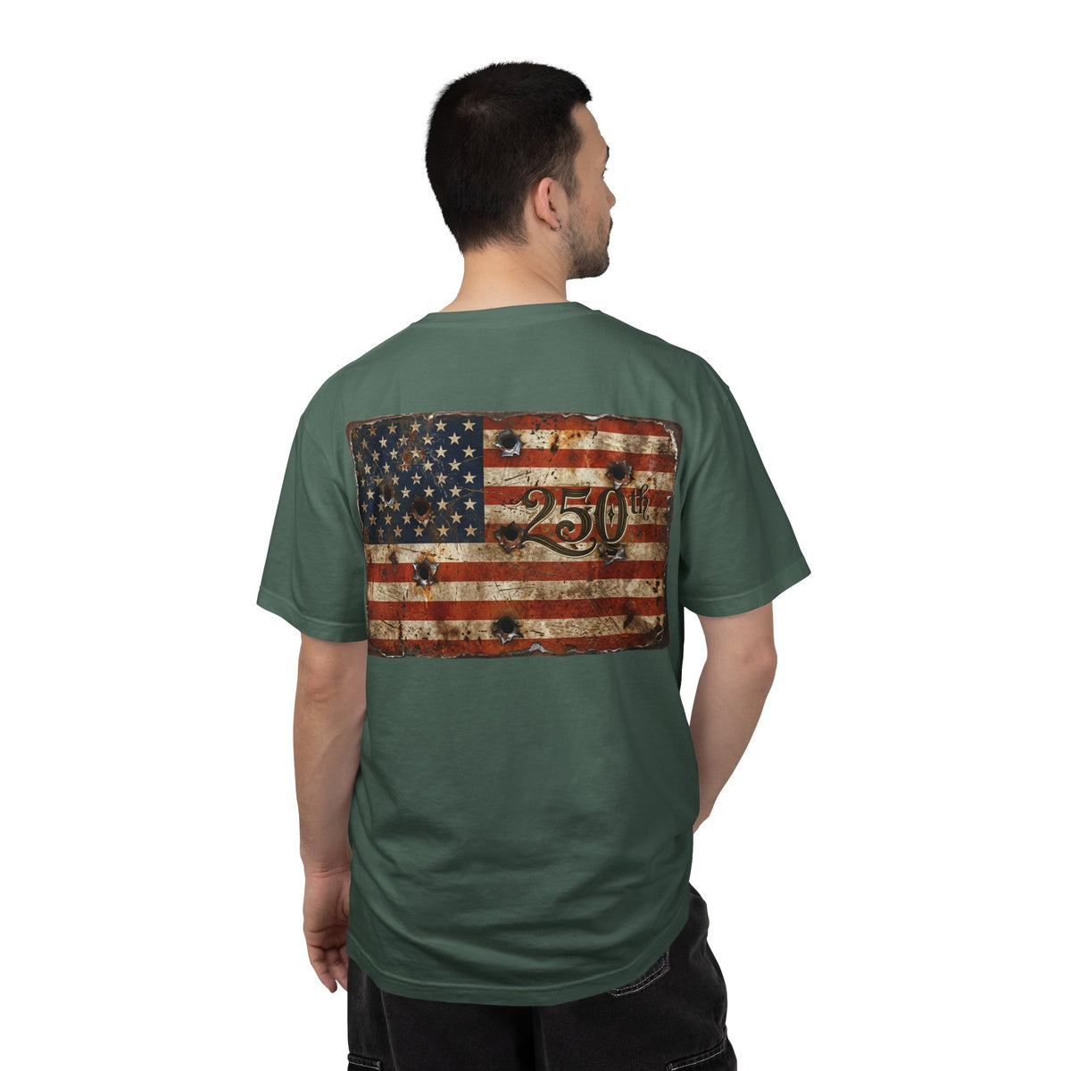 Xedition 77 Vintage Flag Tee — Distressed American Flag Design