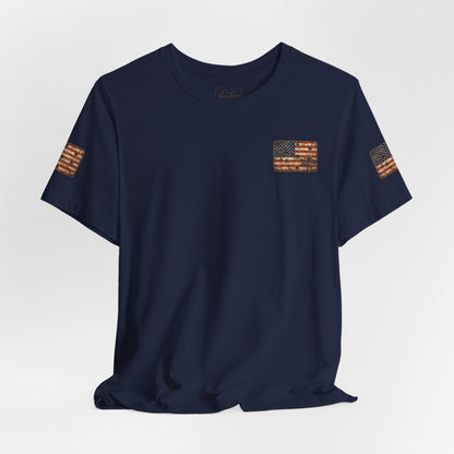 XEDITION77 "Crab Pot Life"American Flag Chest Pocket T‑Shirt