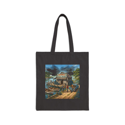 Xedition77 Guinea VA. CRAB" POT" LIFE Vintage American Flag Cotton Tote Bag — Small Patriotic Canvas Grocery Tote